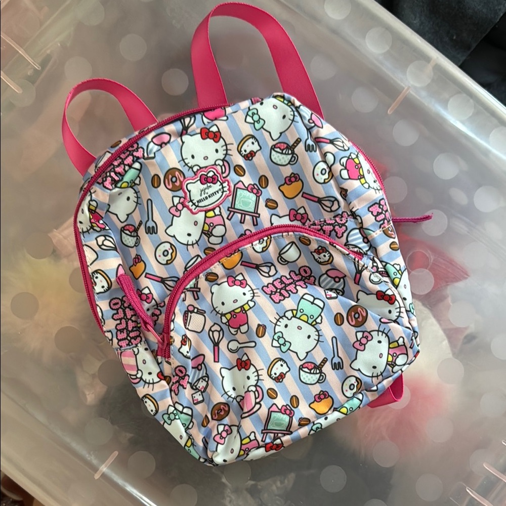 Hello Kitty Pink and White coffee shop Backpack